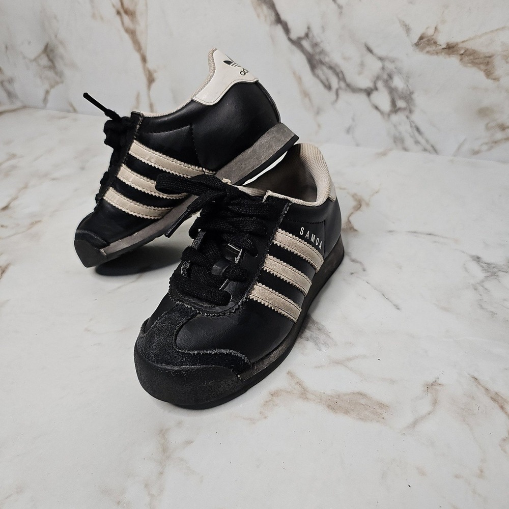 Adidas Samoa‎ Black Cream Stripe Sneakers Athletic Shoes 10.5